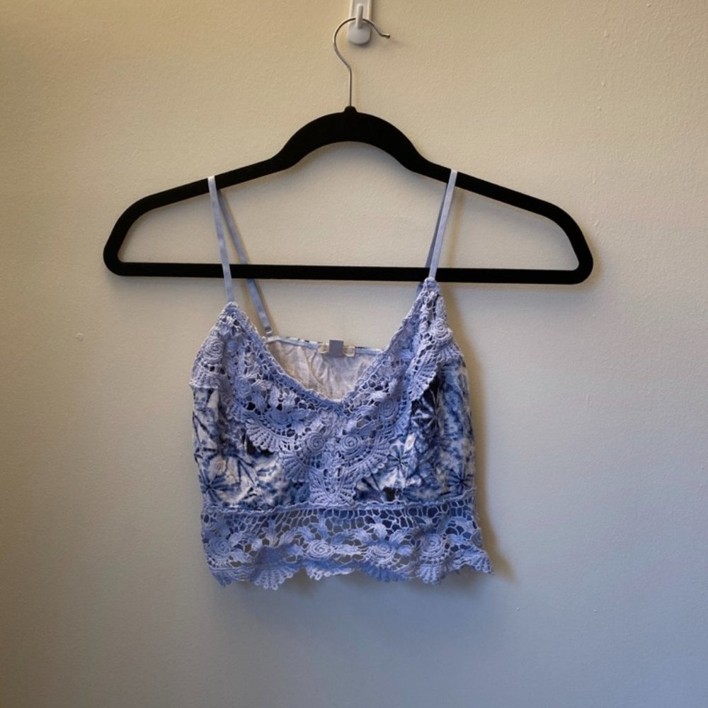 Blue Tye Dye Crop Top